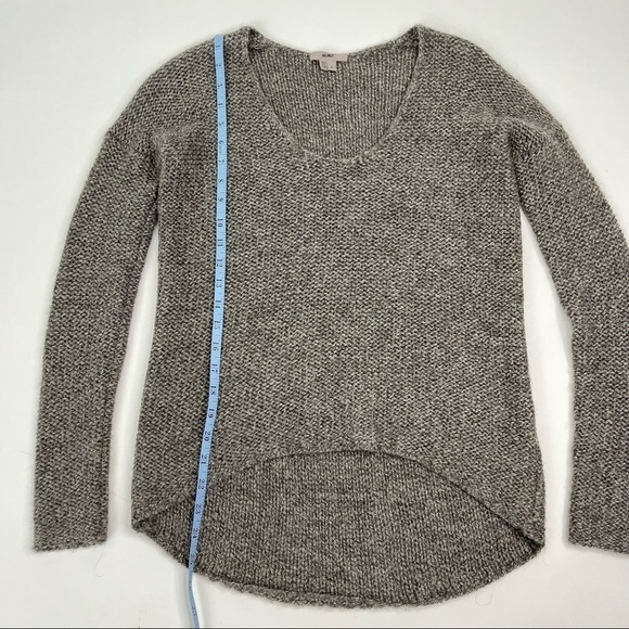 Helmut LANG Smokey Grey Wool & Alpaca Blend Asymmetrical Long Sleeve Sweater Top - Picture 12 of 12